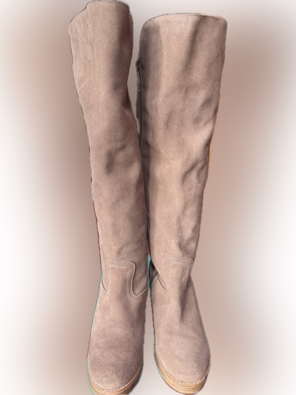 MTNG Women's Over-the-Knee Suede Boots in Taupe